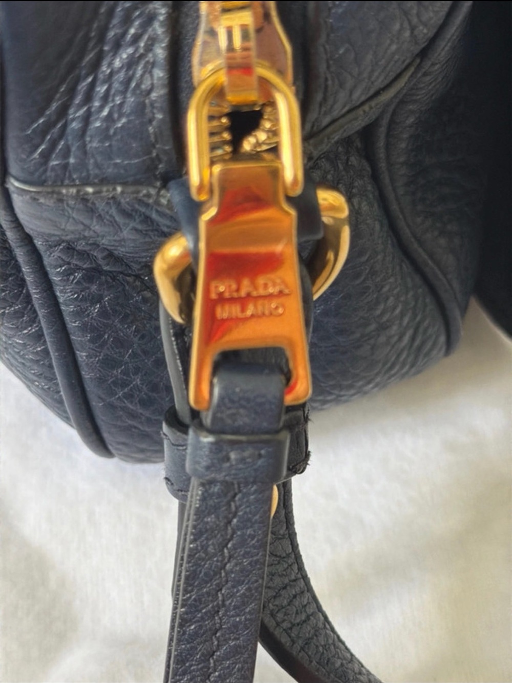 Prada Vitello Phenix flap crossbody, model 1BD163, in “Baltico” blue. - Picture 6 of 14